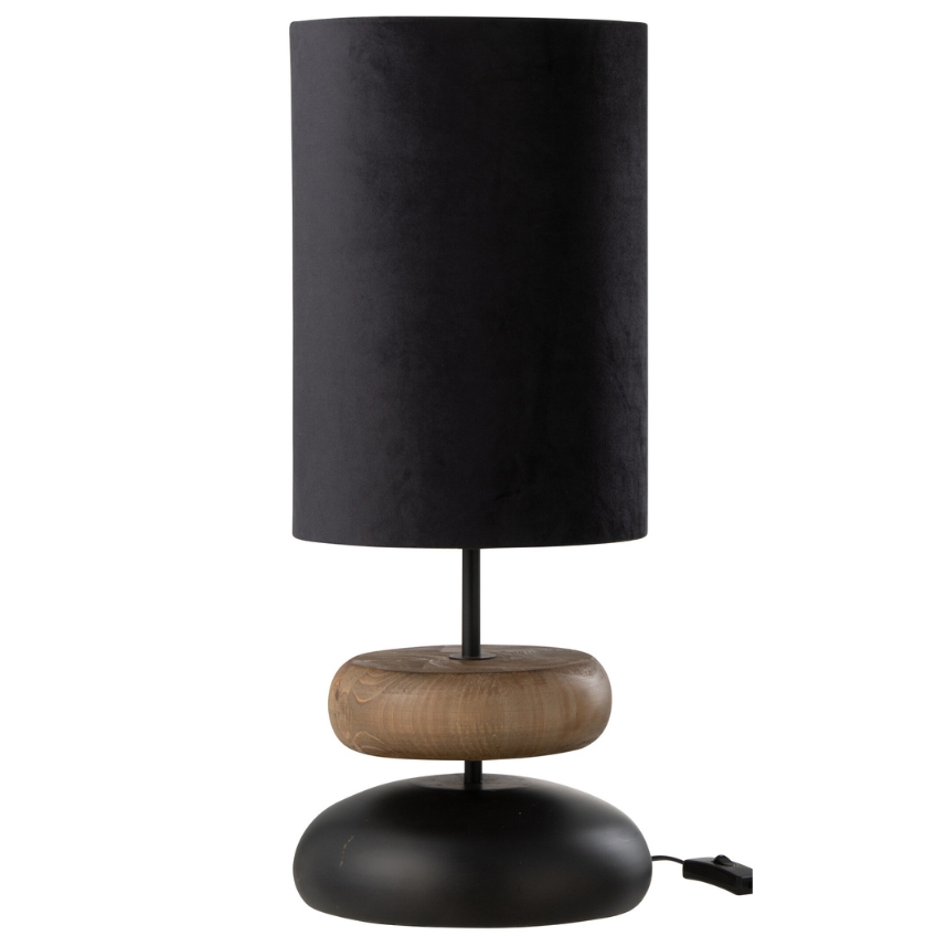 J-line Černá dřevěná stolní lampa Jade 61 cm