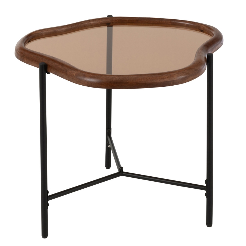 J-line Hnědý odkládací stolek Mell 64 x 45 cm