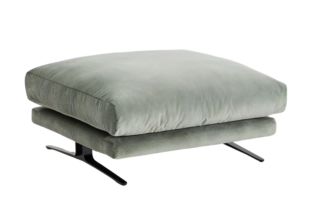 Kave Home Zelená sametová podnožka Veliro 90 x 85 cm