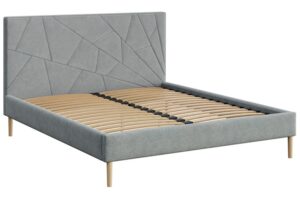 Mesonica &Scaron;ed&aacute; čalouněn&aacute; dvoulůžkov&aacute; postel Alano 180 x 200 cm s geometrick&yacute;m pro&scaron;&iacute;v&aacute;n&iacute;m