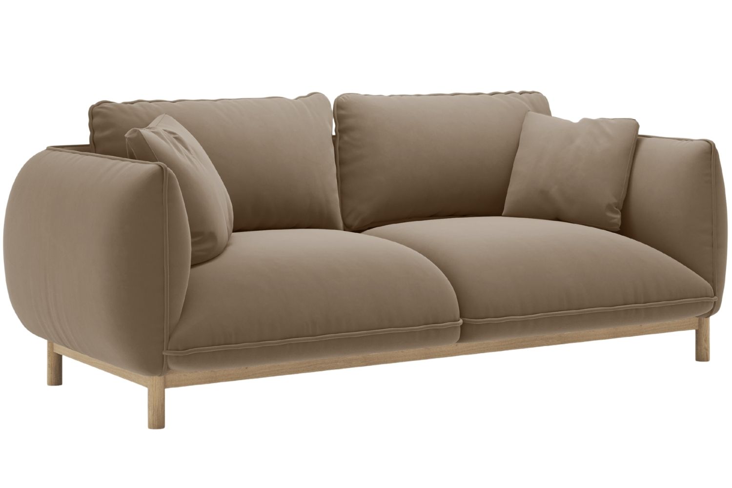 Micadoni Světle hnědá sametová dvoumístná pohovka Ada 178 cm