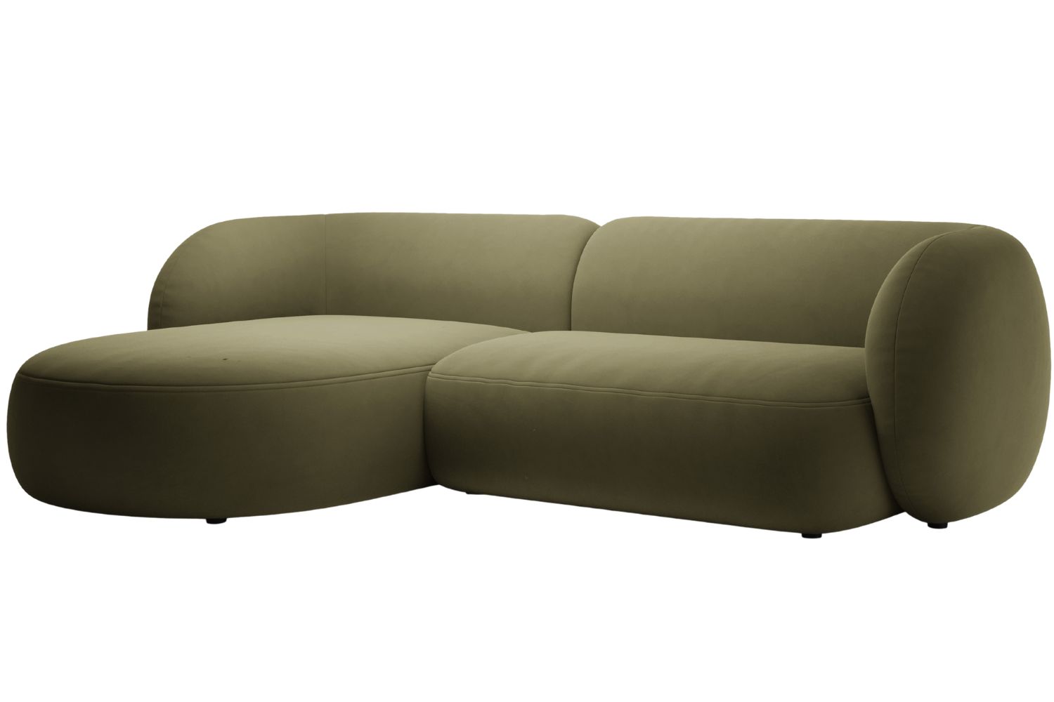 Micadoni Zelená sametová rohová pohovka Kate 285 cm