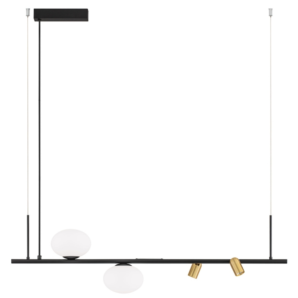 Nova Luce Černé kovové závěsné LED světlo Noble 95 cm