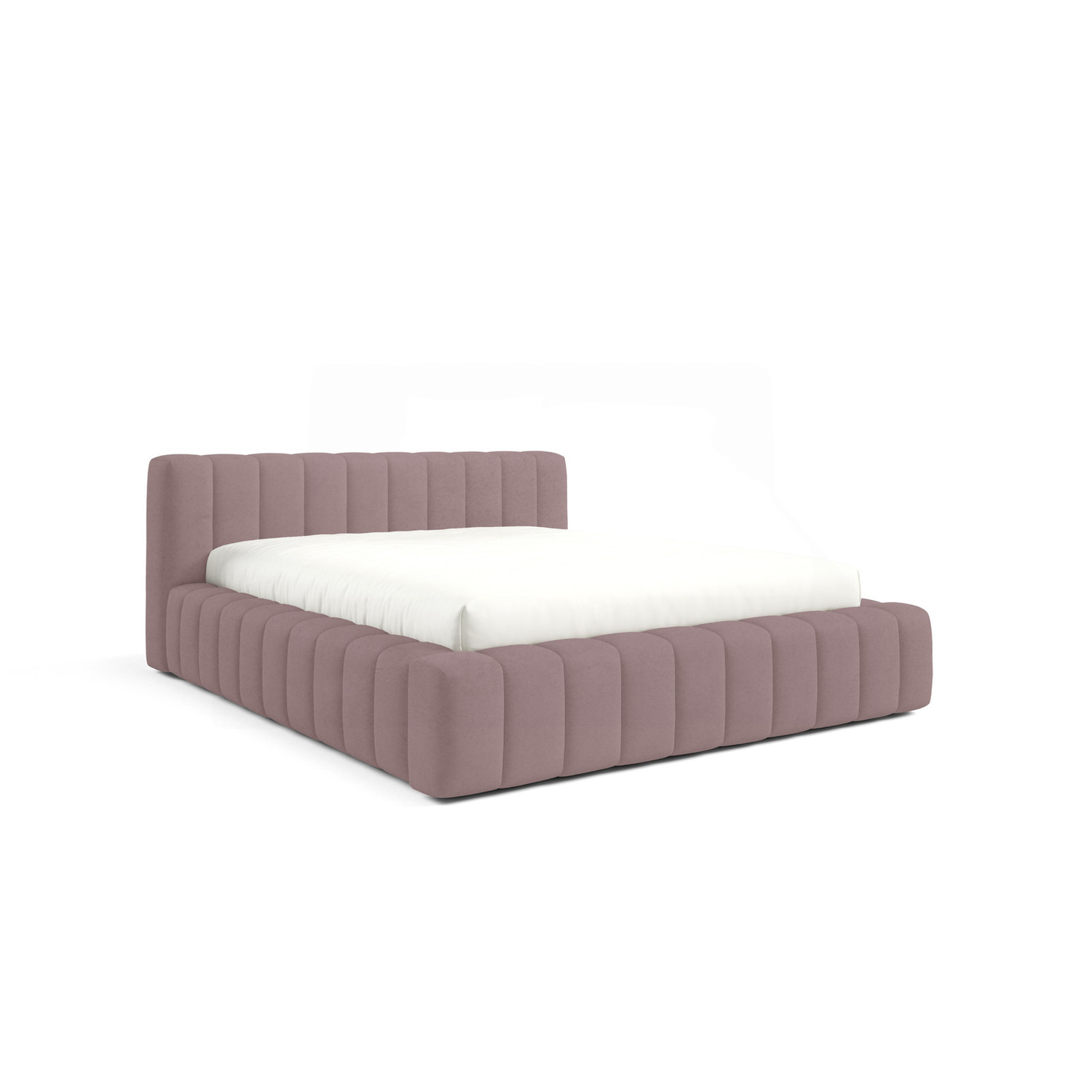 Čalouněná postel GINO 160x200 cm s nízkým čelem Růžová