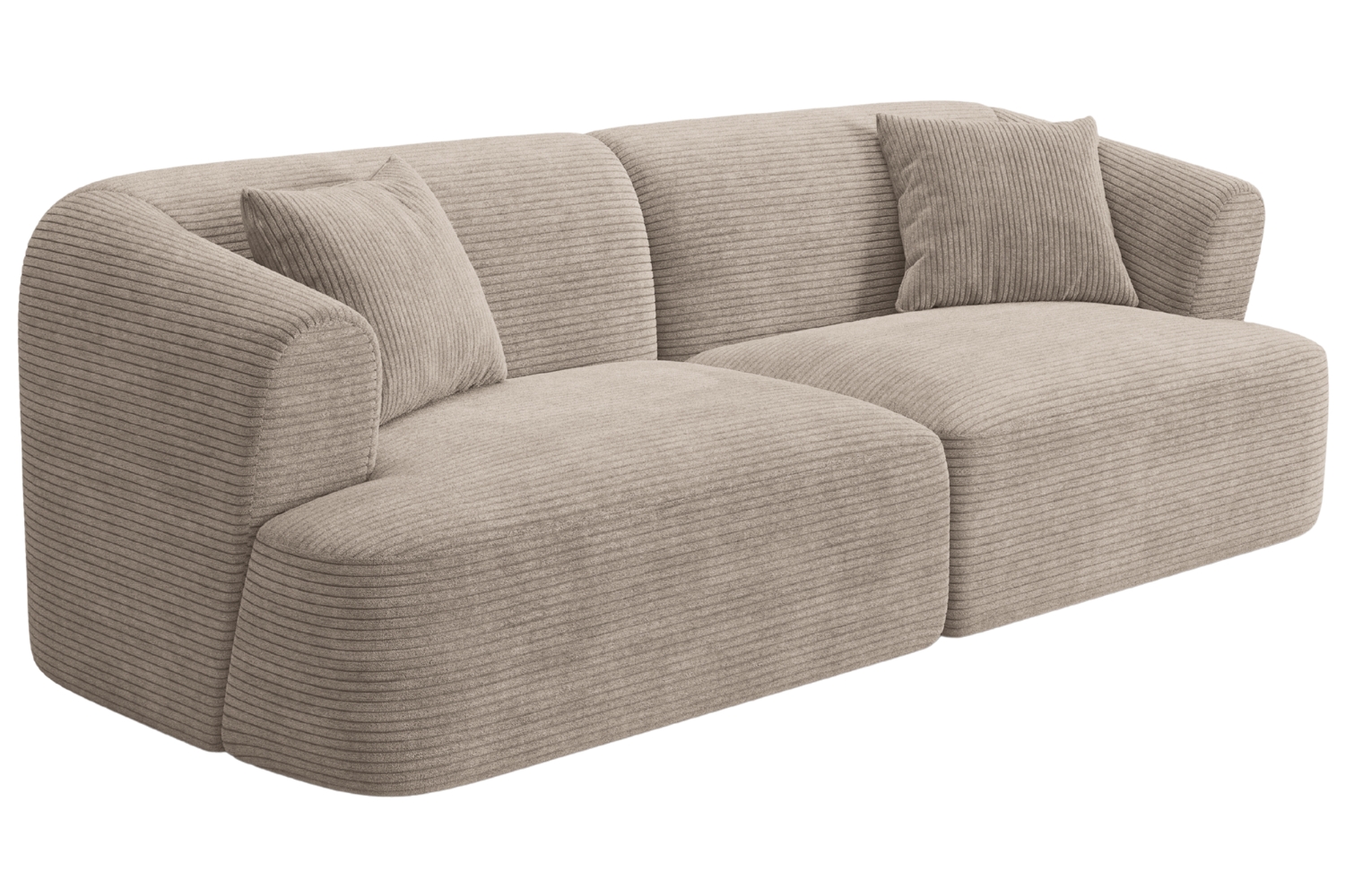 Cosmopolitan Design Béžová manšestrová trojmístná pohovka Campi 220 cm