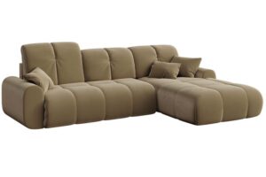 Devichy Hněd&aacute; sametov&aacute; rohov&aacute; pohovka Tous 290 cm