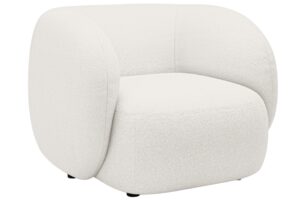 Micadoni B&iacute;l&eacute; boucl&eacute; křeslo Kate