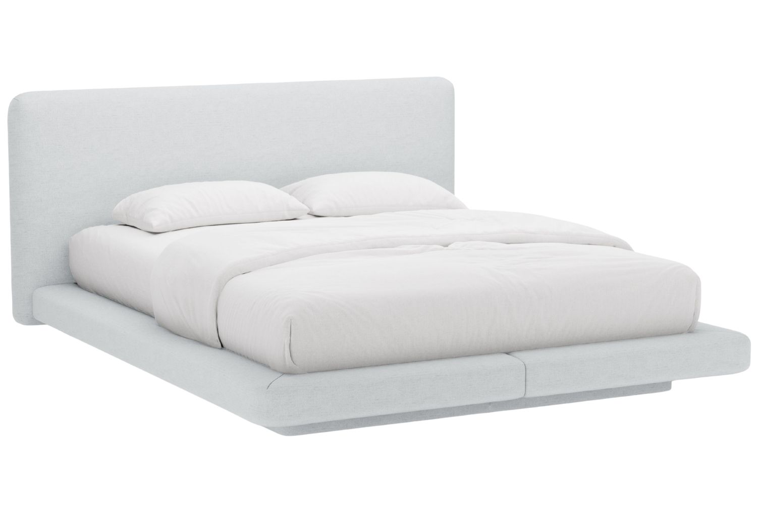 Micadoni Světle šedá dvoulůžková postel Linea 200 x 200 cm