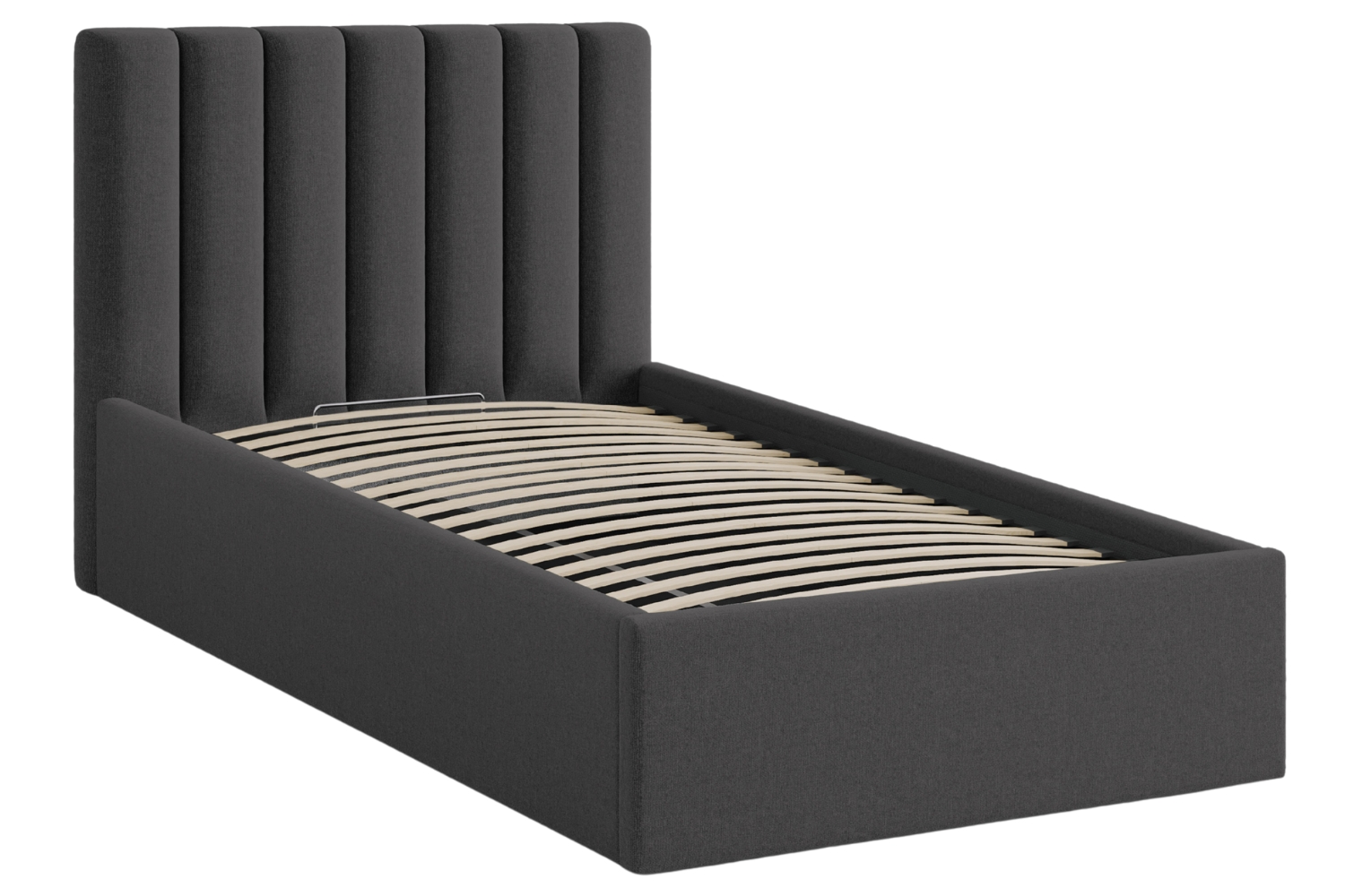 Micadoni Tmavě šedá postel Allison 90 x 200 cm s úložným prostorem