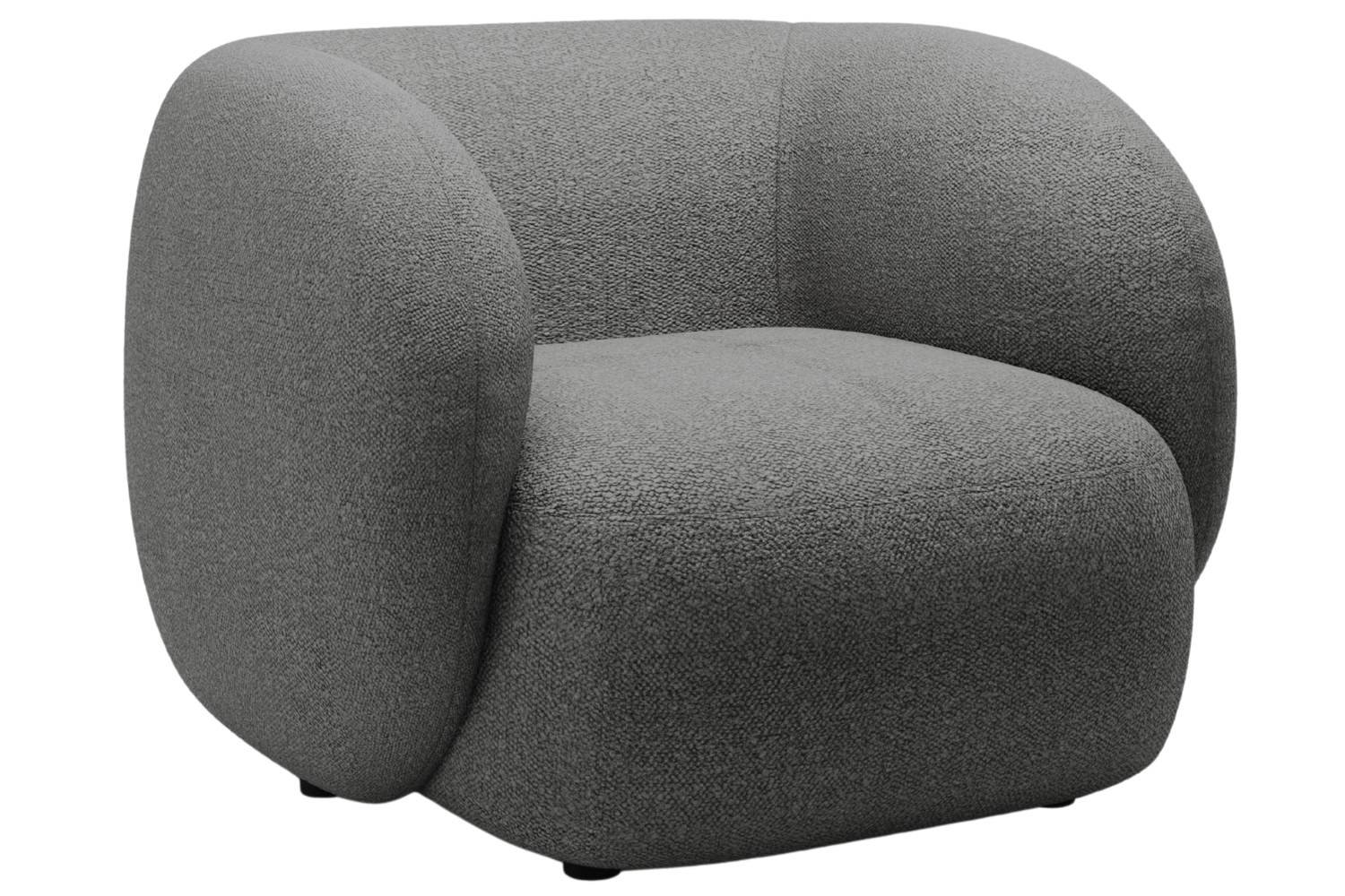 Micadoni Tmavě šedé bouclé křeslo Kate