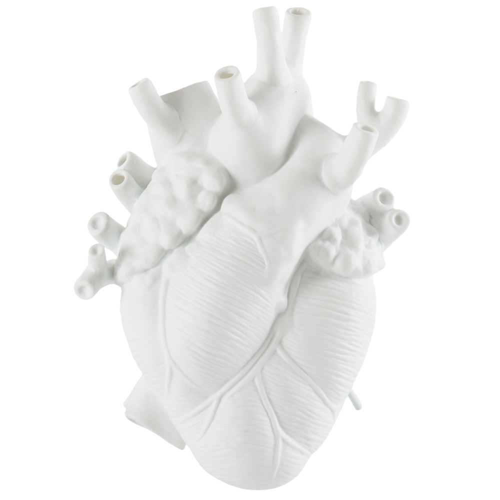 Seletti Bílá porcelánová váza Love in Bloom 25 cm