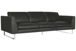 Sits Čern&aacute; kožen&aacute; trojm&iacute;stn&aacute; pohovka Tokyo 250 cm