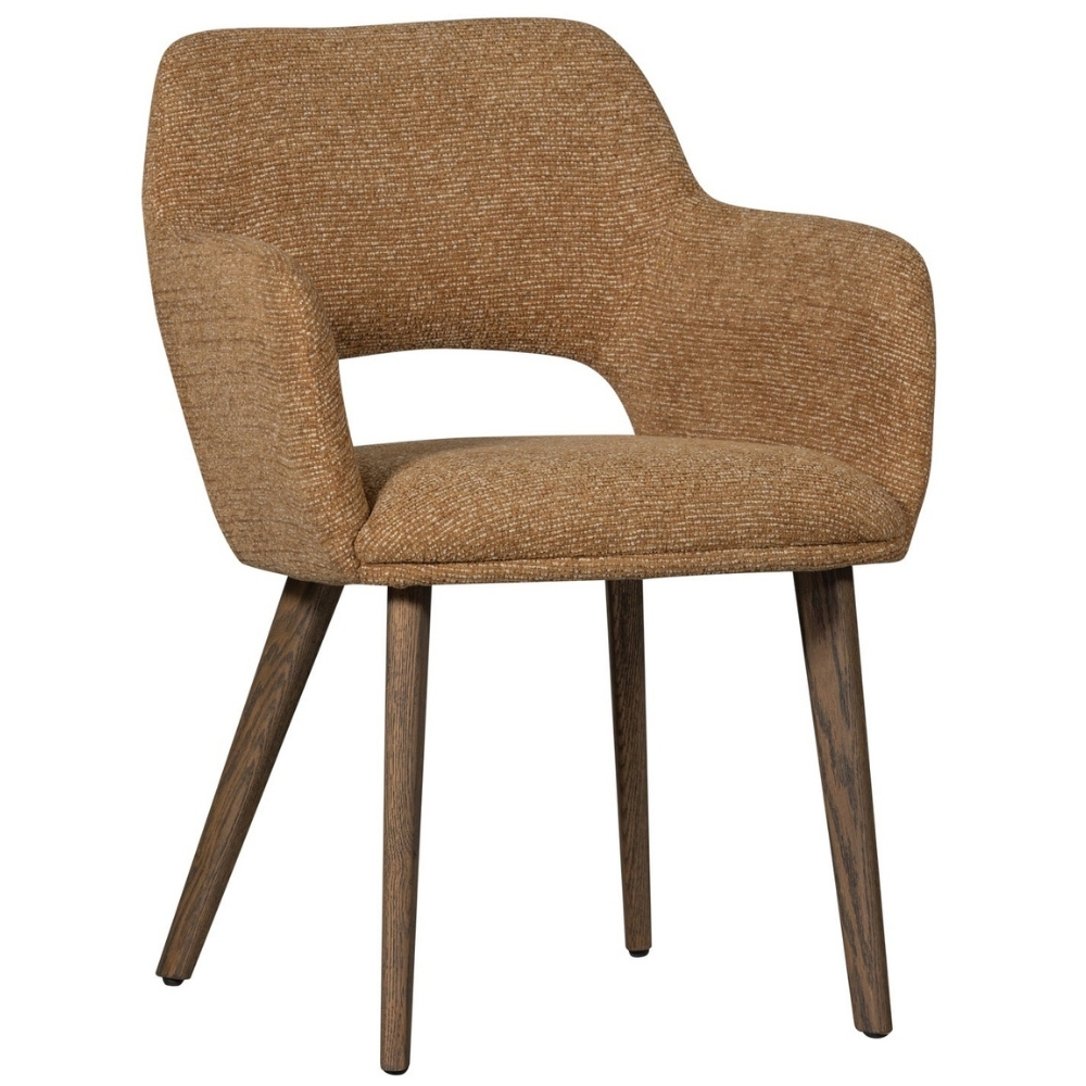 WOOOD Žlutá čalouněná jídelní židle Murat