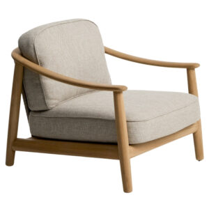 Kave Home Dřevěn&eacute; zahradn&iacute; křeslo Elunda s v&yacute;pletem