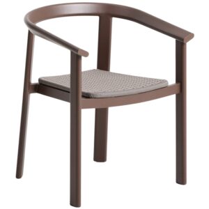 Kave Home Hněd&aacute; zahradn&iacute; židle s v&yacute;pletem Erice